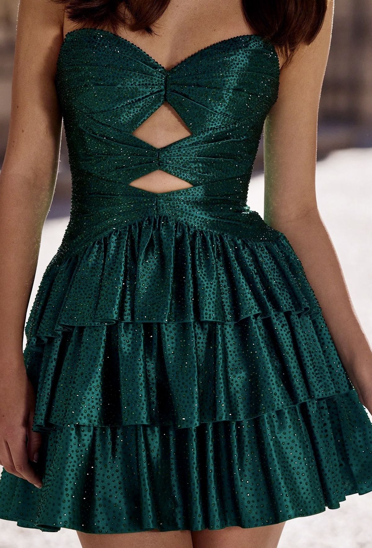 Sparkly A Line Sweetheart Emerald Green Homecoming Dresses Graduation Cocktail Graduation Outfit RB6768