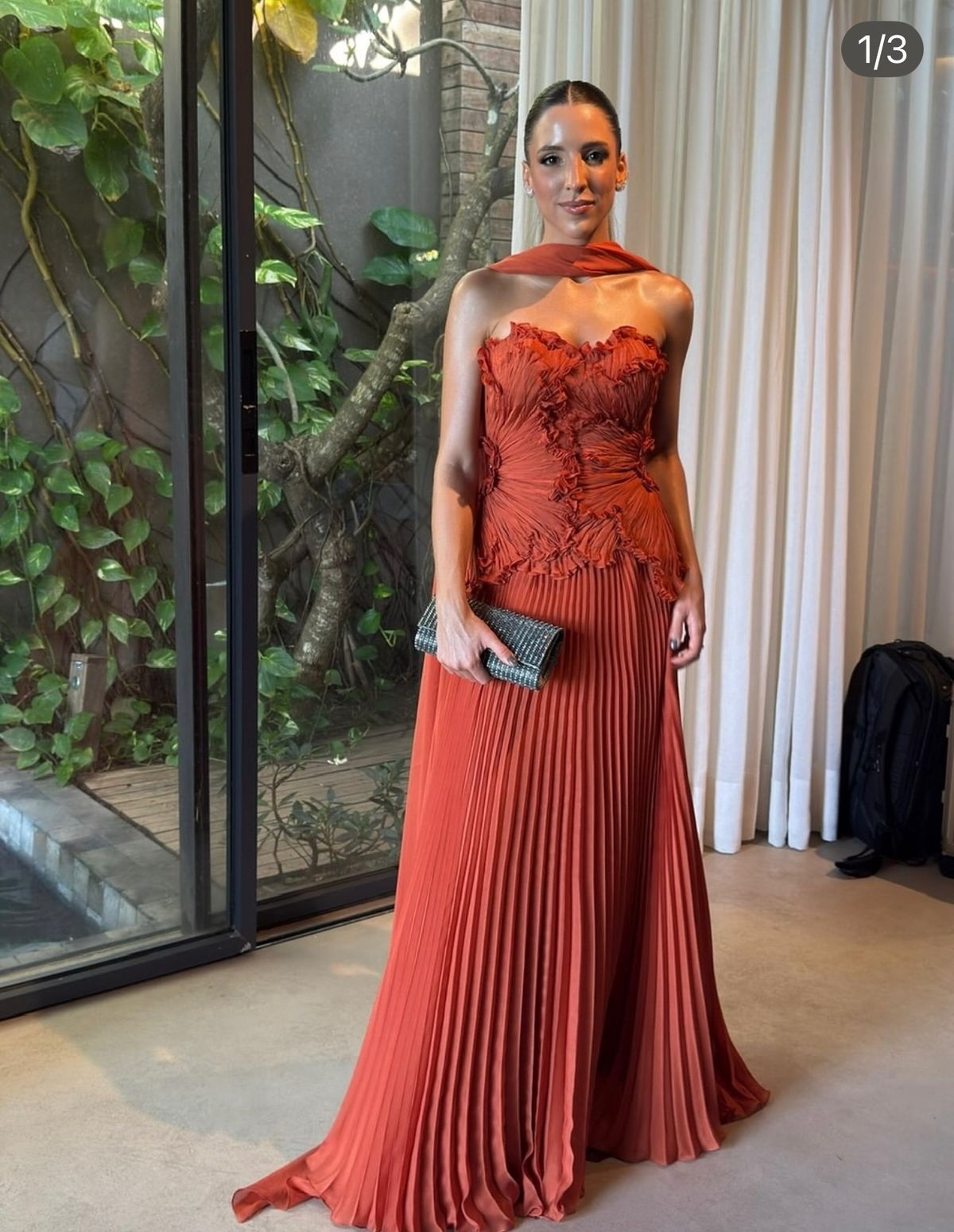 Charming A line Sweetheart Rust Red Inspiration Sleeveless Long Prom Dresses Wedding Guest Dress Prom Gowns AB261