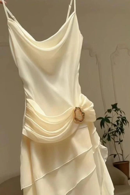 Robe de bal/soirée/fête élégante rose vintage à fines bretelles en mousseline longue N1869