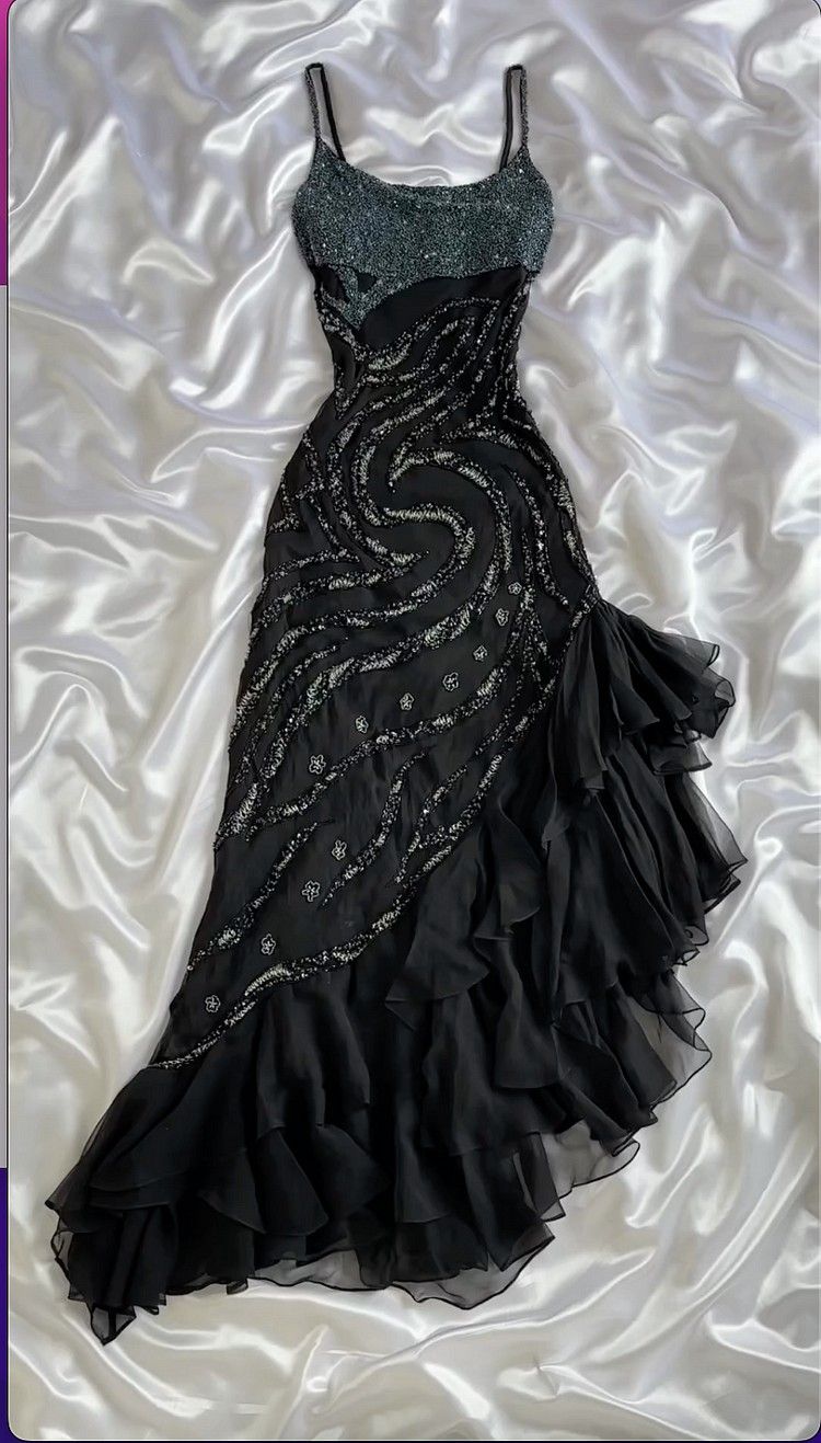 Robe de soirée sirène à fines bretelles en mousseline noire scintillante pour femme, robe de bal formelle, robe d'anniversaire pour les 22 ans AB1447
