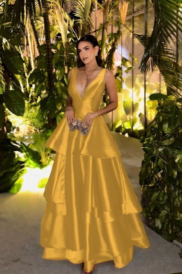 Trägerloses, ärmelloses, langes A-Linien-Abendkleid mit tiefem V-Ausschnitt und Falten für Geburtstage AB2313