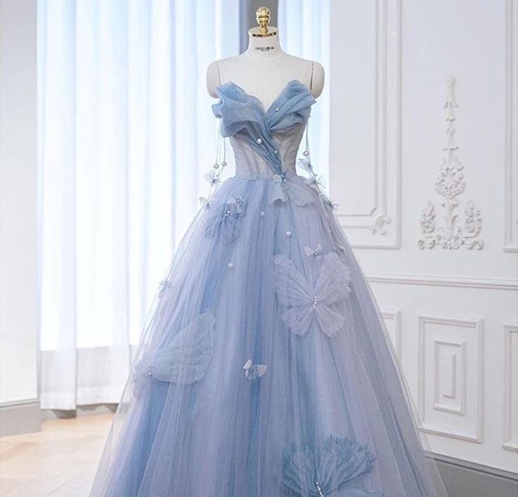 Robe de bal pour femme, bustier cœur, tulle bleu, longue, robe de soirée formelle AB1733