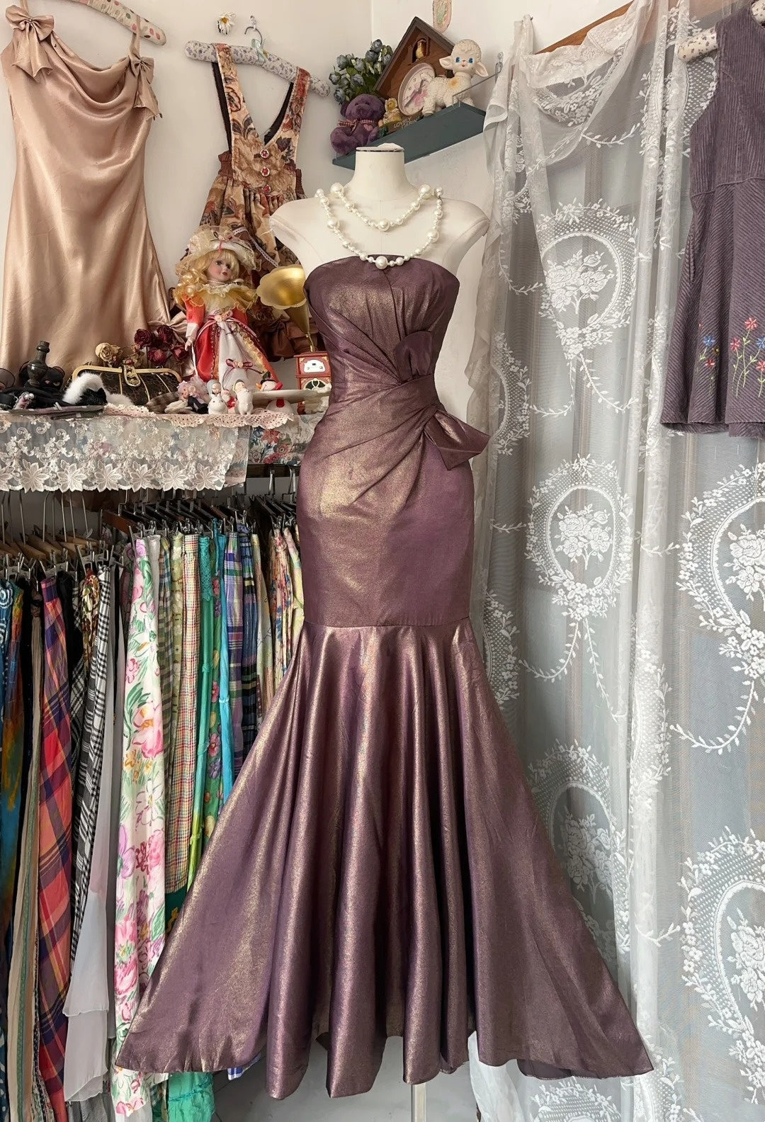 Robe de bal longue bustier sirène rétro pour adolescentes, tenue de soirée, robe de cérémonie N1060