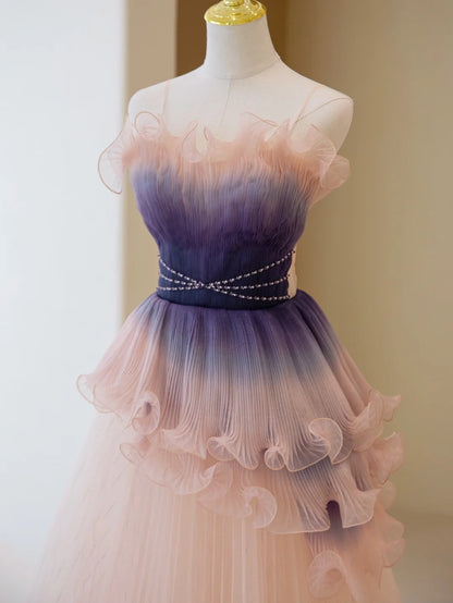Elegantes, trägerloses Ballkleid in zartem Rosa aus Tüll – Inspiration für formelle Abendkleider und Partykleider (Modell N202)