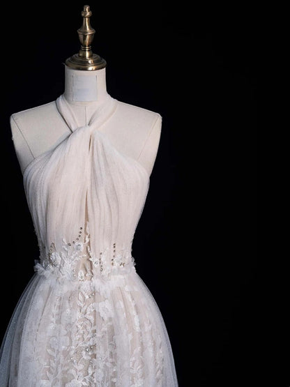 Robe de mariée sirène classique dos nu en dentelle blanche avec appliques, style vintage, robe de mariée d'été N561