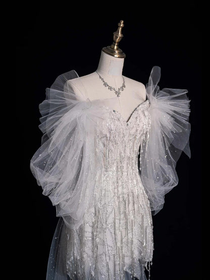 Robe de mariée fourreau classique, bustier, courte, blanche à manches, robe de mariée d'été N508