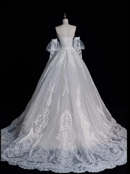 Standesamtliches Brautkleid Meerjungfrauen-Schnitt, herzförmiger Ausschnitt, weiß mit langen Ärmeln, Spitze, figurbetontes Brautkleid N567