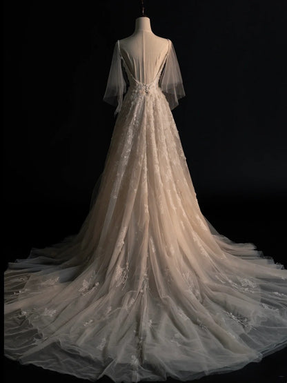 Standesamtliches Brautkleid, A-Linie, Spaghettiträger, Blumenmuster, Weiß mit perlenbesetztem Oberteil, figurbetontes Brautkleid N584