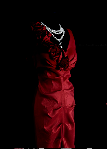 Klassisches, burgunderrotes, plissiertes, langes Meerjungfrauen-Abendkleid im Stil der 1950er Jahre mit V-Ausschnitt, N833