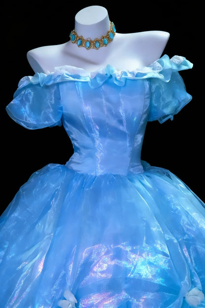 Robes de bal élégantes à épaules dénudées bleues pour les 15-16 ans, les bals de fin d'année, les remises de diplômes et les 20 ans (N939)