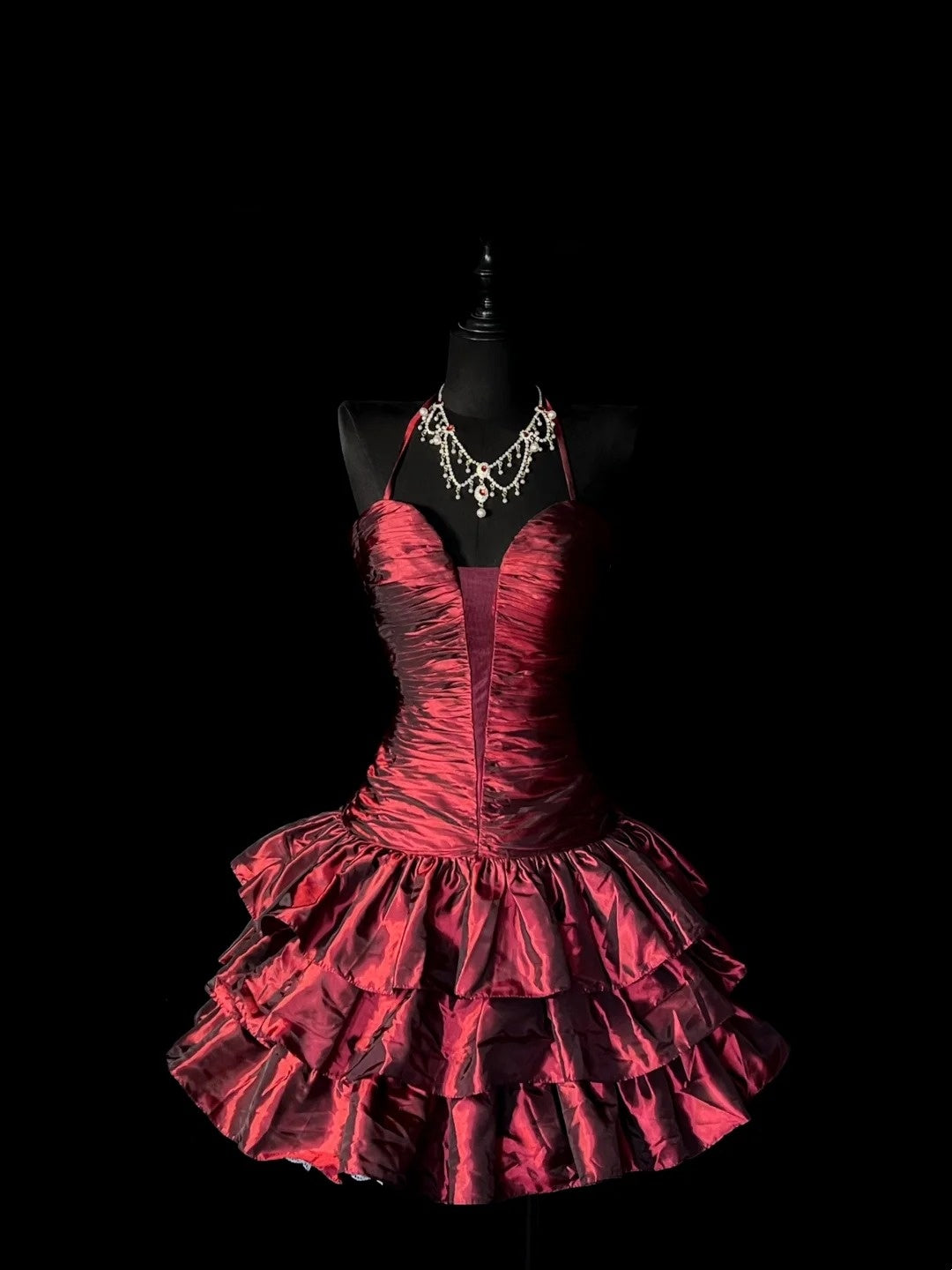 Vintage Ballkleid, Neckholder, marineblau, Satin, tiefe Taille, kurz, Outfit für den 16. Geburtstag, Homecoming-Kleid für die Mittelschule, Hoco-Kleid N956