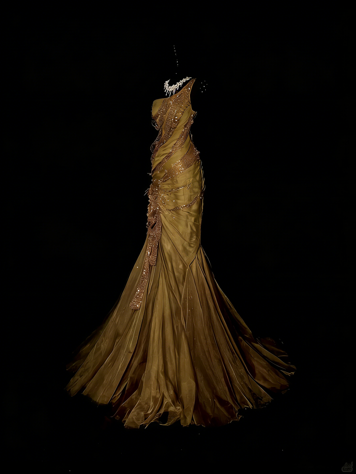 Robe de bal longue sirène asymétrique à volants et perles, style princesse, référence N972
