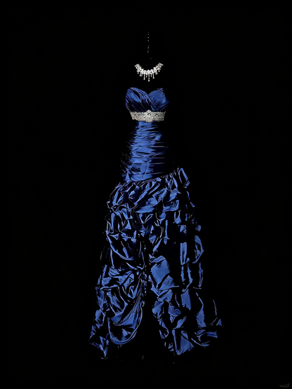 Retro-Ballkleid, königsblau mit silbernen Perlen, herzförmiger Ausschnitt, langes Partykleid, elegantes Abendkleid für Senioren, formelles Tanzkleid N974