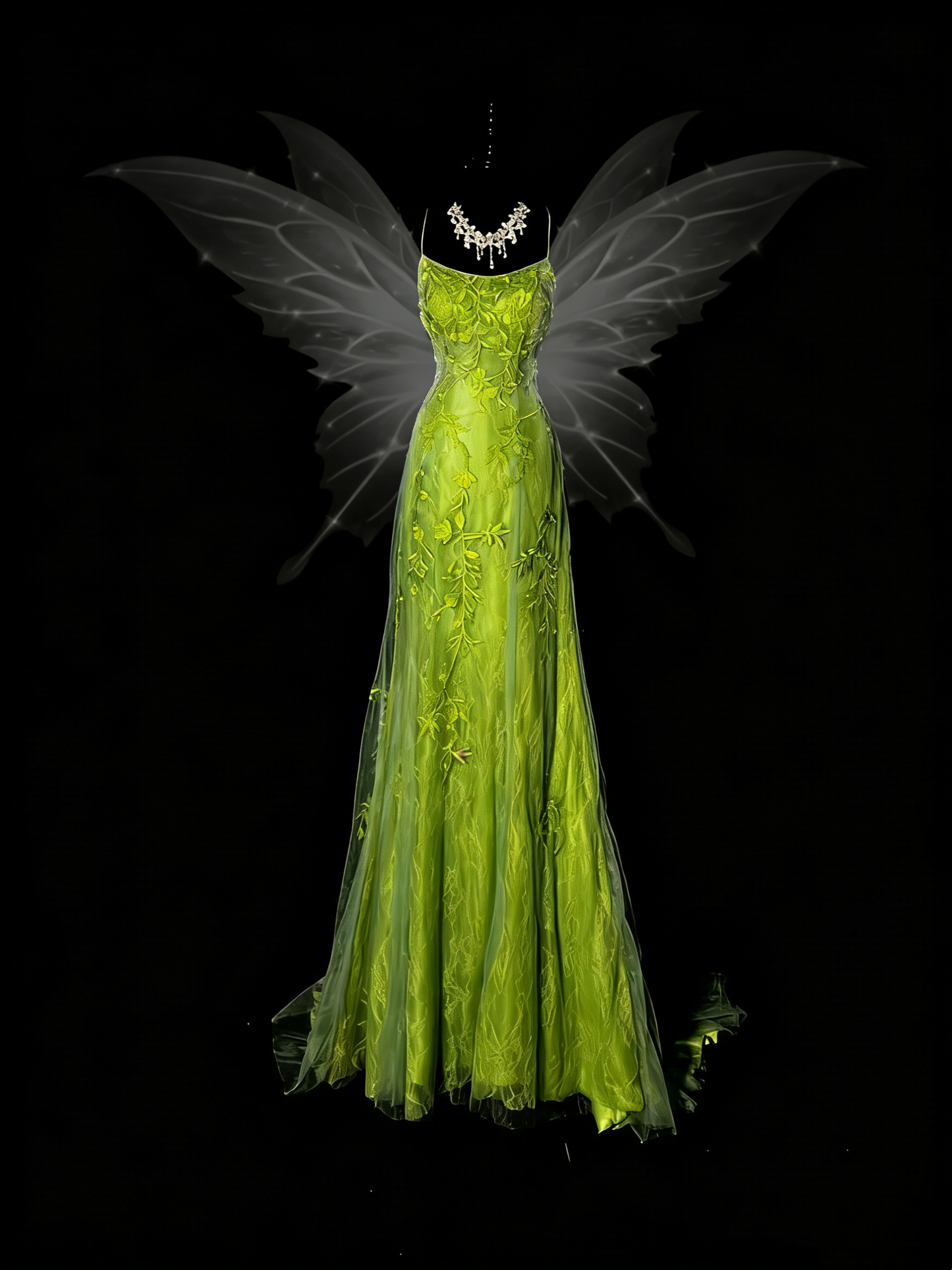 Atemberaubendes Meerjungfrauen-Abendkleid mit Spaghettiträgern aus grünem Tüll und Spitze, formelles Abendkleid N989
