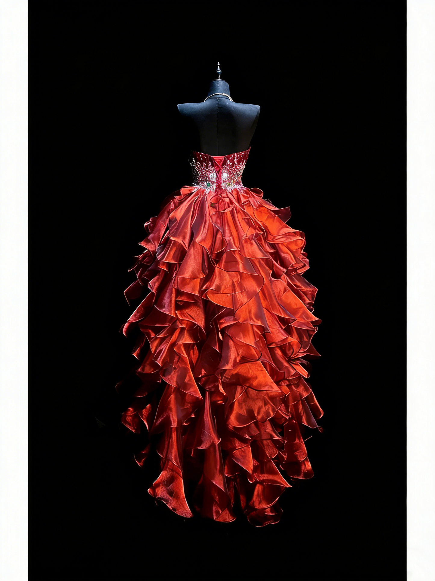 Prinzessinnen-Ballkleid, bordeauxrot, mit herzförmigem Rückenausschnitt, Korsettschnürung, gestuften Rüschen, langes Abendkleid, formelles Kleid N990