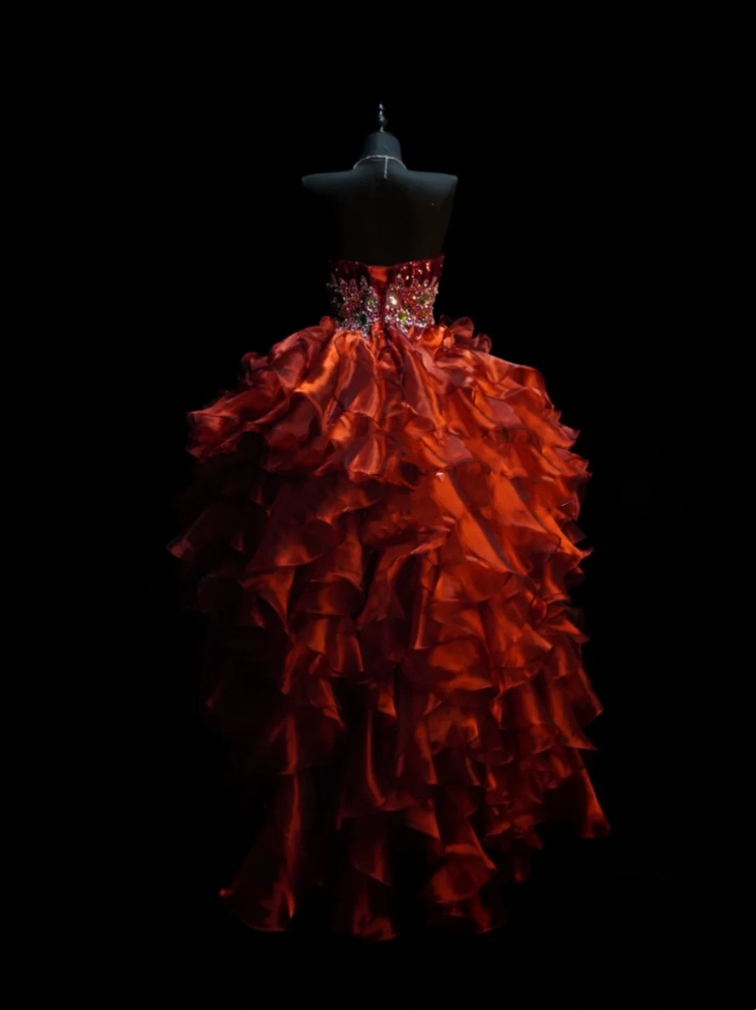 Prinzessinnen-Ballkleid, bordeauxrot, mit herzförmigem Rückenausschnitt, Korsettschnürung, gestuften Rüschen, langes Abendkleid, formelles Kleid N990