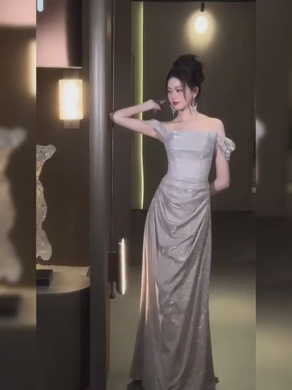 Robe de bal sirène princesse à épaules dénudées et sequins - Inspiration robes de soirée longues - Tenues pour un 20e anniversaire AB2250
