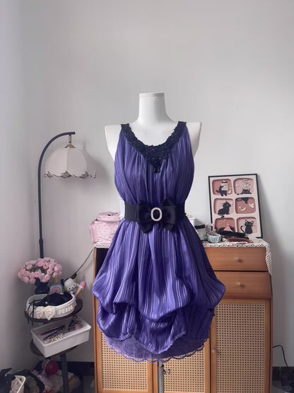 Vintage A Line V Neck Grape With Black Lace 16th Birthday Homecoming Dress Graduation Outfits RB6801