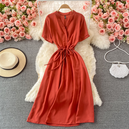 Simple Chiffon A Line Dress Fashion Dress RF0372