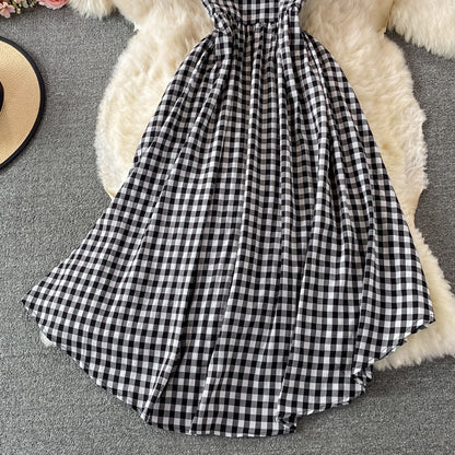 Süßes kariertes zweiteiliges Kleid RF0370