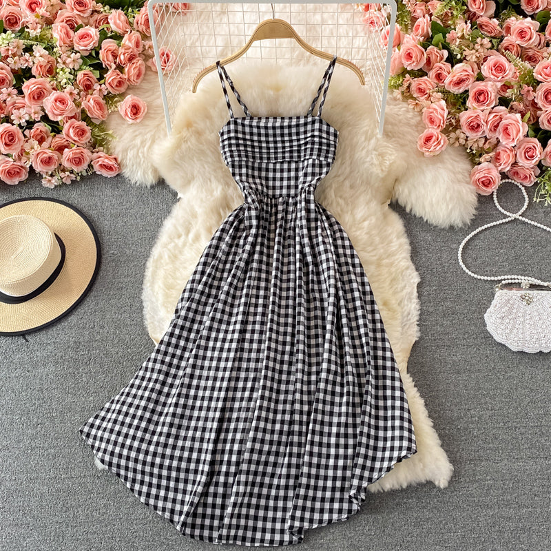 Süßes kariertes zweiteiliges Kleid RF0370