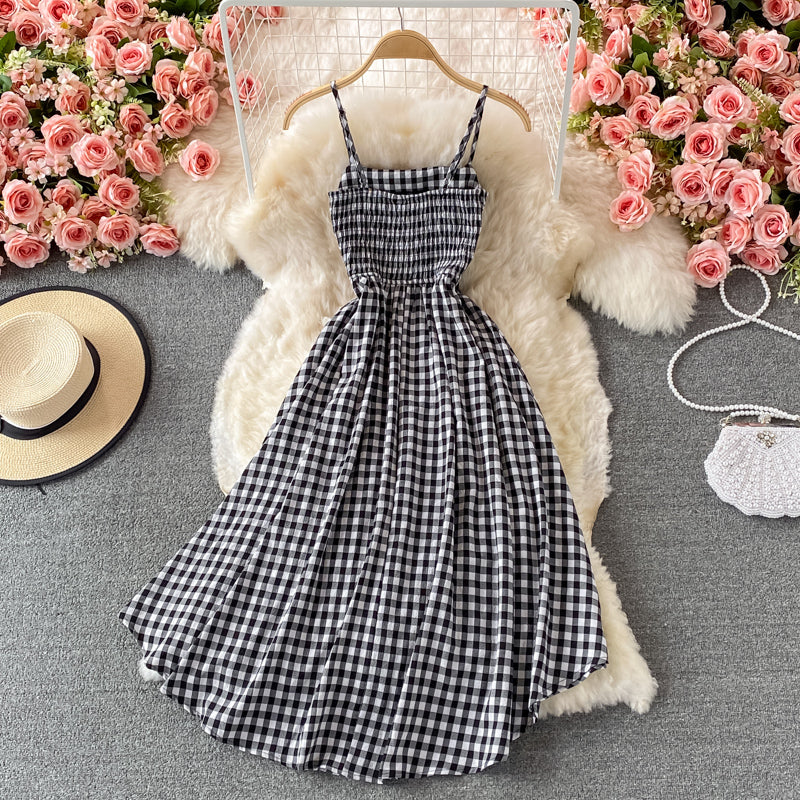 Süßes kariertes zweiteiliges Kleid RF0370