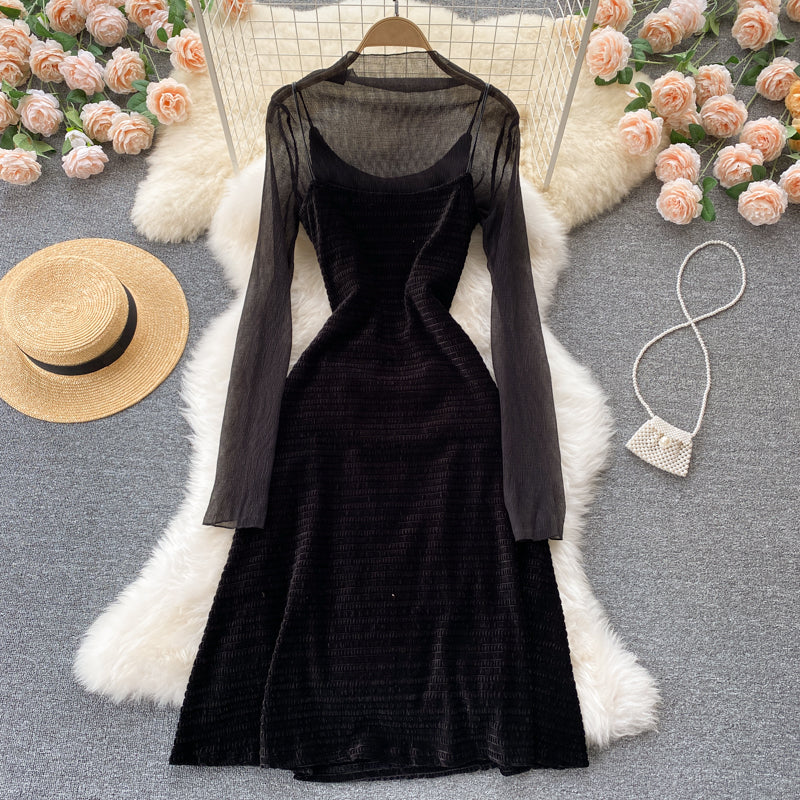 Elegant See Through Two Pieces Dress Fashion Dress RF0368