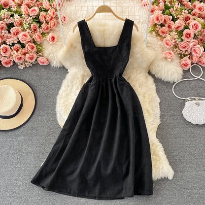 Lovely Corduroy A Line Dress Fashion Dress RF0367