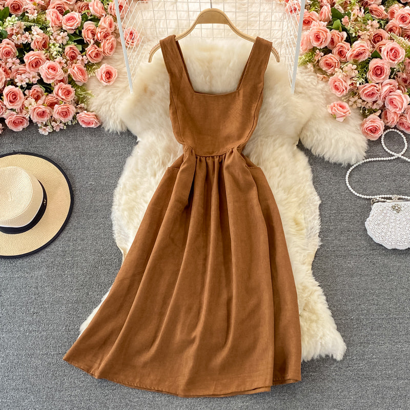 Lovely Corduroy A Line Dress Fashion Dress RF0367