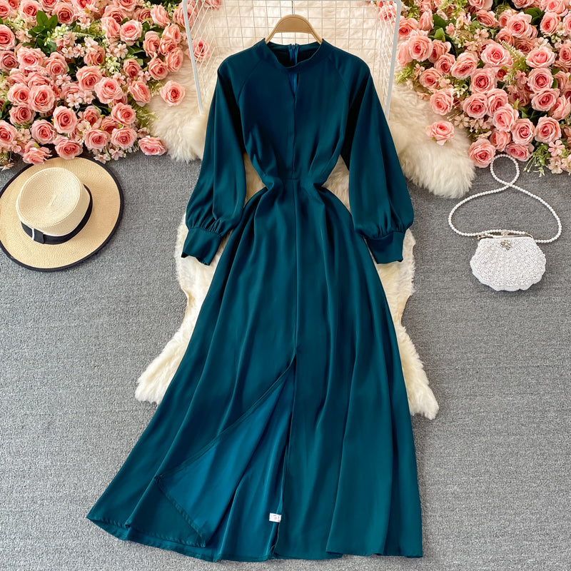 Elegantes Langarm A-Linien Kleid Fashion Dress RF0366