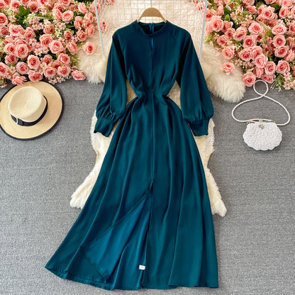 Elegantes Langarm A-Linien Kleid Fashion Dress RF0366