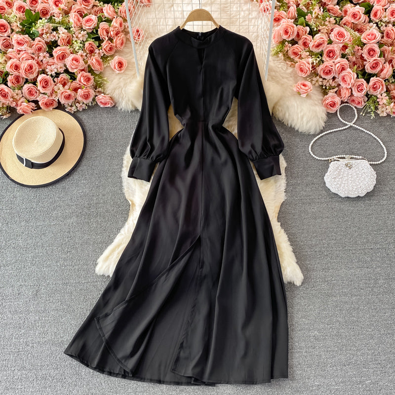 Elegantes Langarm A-Linien Kleid Fashion Dress RF0366