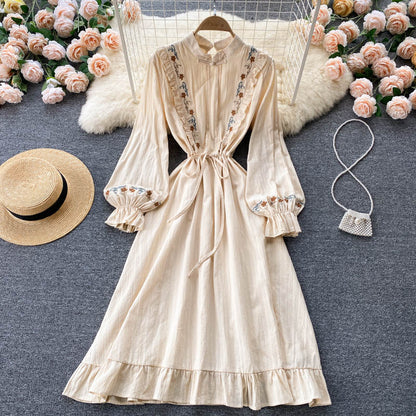 Cute A Line Embroidered Long Sleeve Dress RF0355