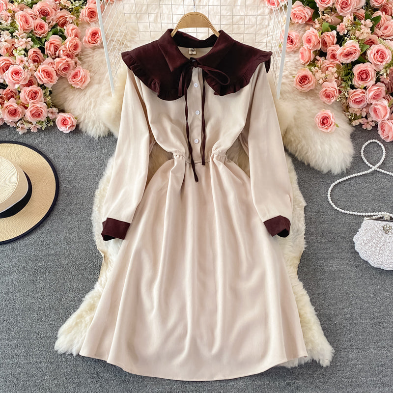 Cute A Line Long Sleeve Dress Spring And Autumn Dresses RF0354