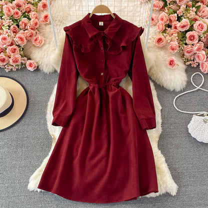Cute A Line Long Sleeve Dress Spring And Autumn Dresses RF0354