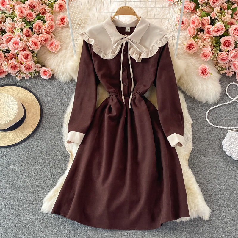 Cute A Line Long Sleeve Dress Spring And Autumn Dresses RF0354
