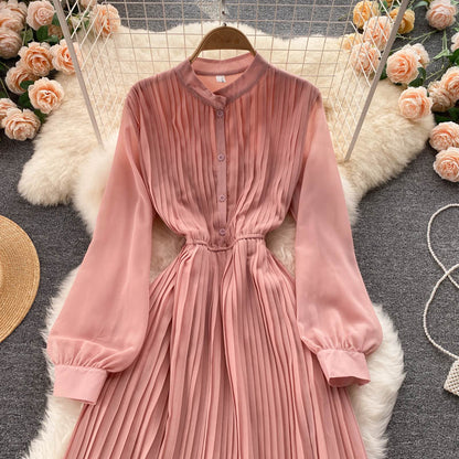 Robe élégante en mousseline à manches longues, robe tendance RF0351