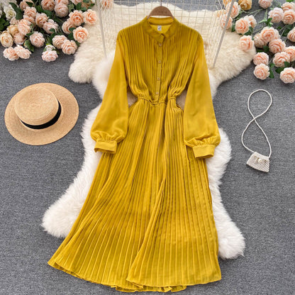 Robe élégante en mousseline à manches longues, robe tendance RF0351