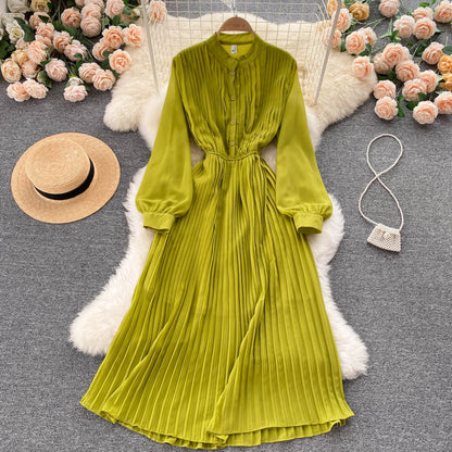Robe élégante en mousseline à manches longues, robe tendance RF0351