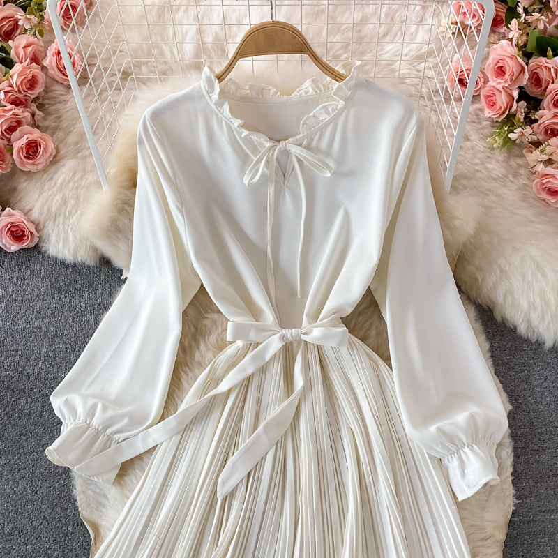 Hochwertiges A-Linie Langarmkleid Fashion Dress RF0346