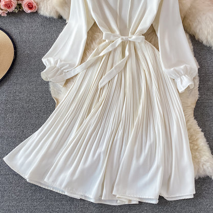 Hochwertiges A-Linie Langarmkleid Fashion Dress RF0346