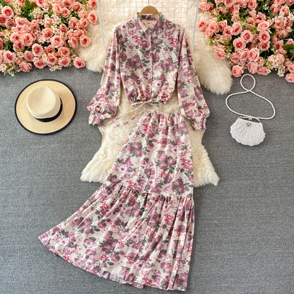 Jolie robe deux pièces à fleurs tendance RF0336