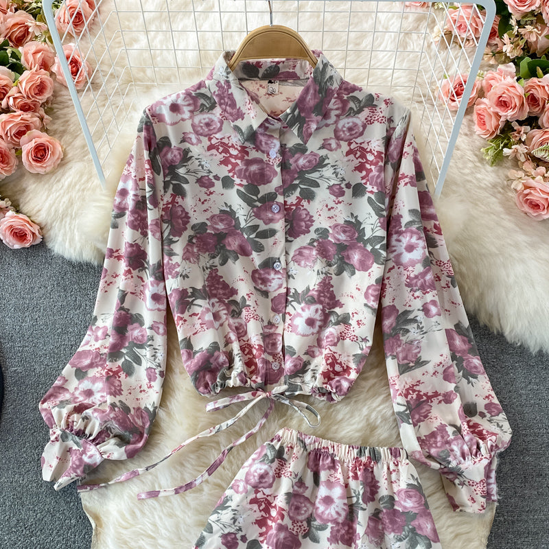 Jolie robe deux pièces à fleurs tendance RF0336