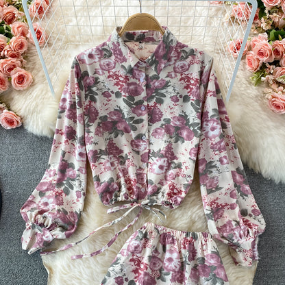 Jolie robe deux pièces à fleurs tendance RF0336
