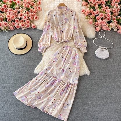 Jolie robe deux pièces à fleurs tendance RF0336