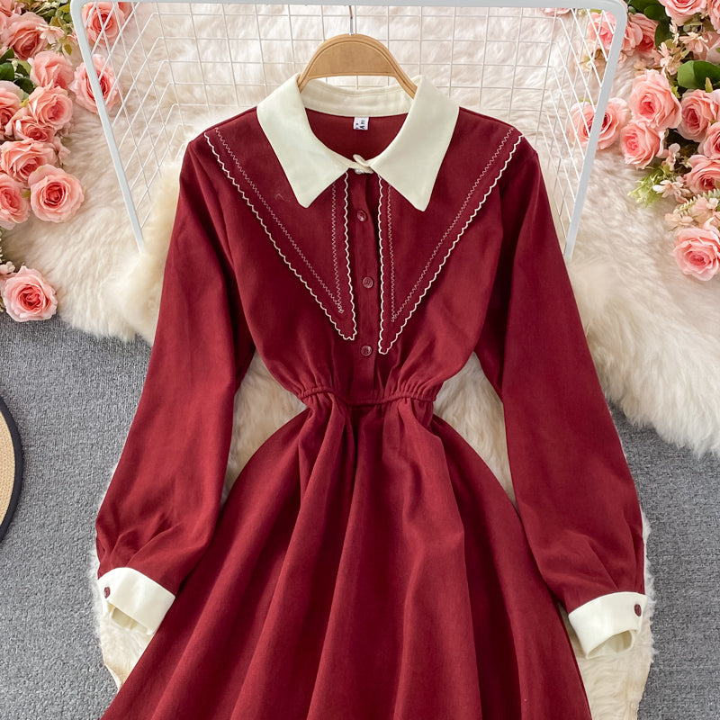 Lovely Corduroy Long Sleeve Dress Jacket RF0335