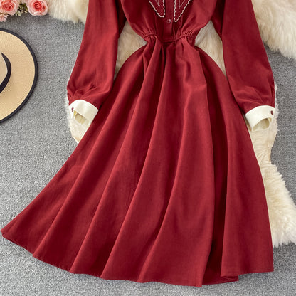 Lovely Corduroy Long Sleeve Dress Jacket RF0335