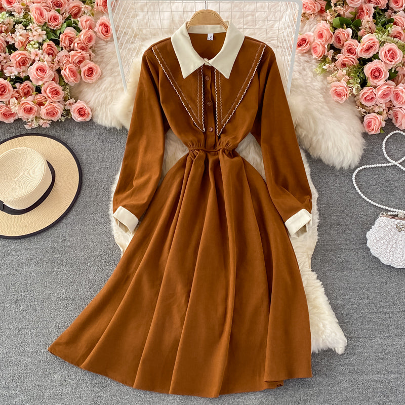 Lovely Corduroy Long Sleeve Dress Jacket RF0335