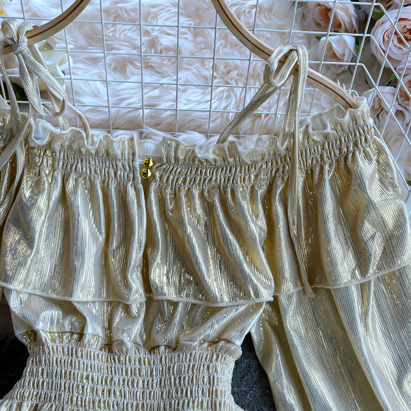 Gold Long Sleeve Dress A Line Fashion Dress RF0327