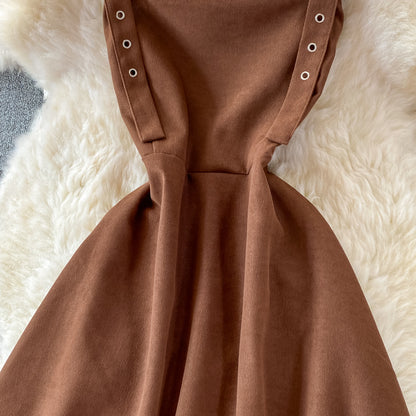 Lovely A Line Corduroy Dress Fashion Dress RF0325